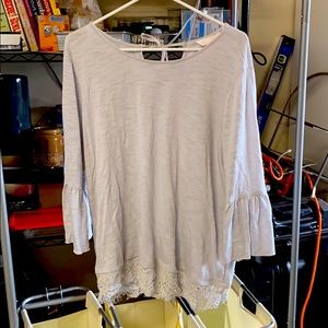 LC Lauren Conrad XL Heather Gray Bell Sleeve Top